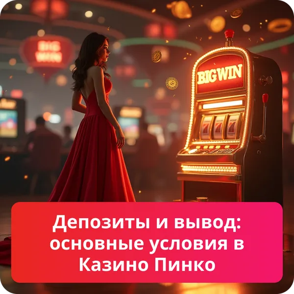 Депозиты и вывод: основные условия в Казино Пинко